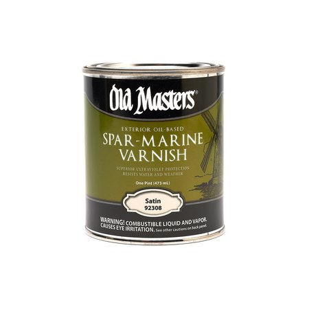 OLD MASTERS Satin Clear Oil-Based Marine Spar Varnish 1 pt 92308